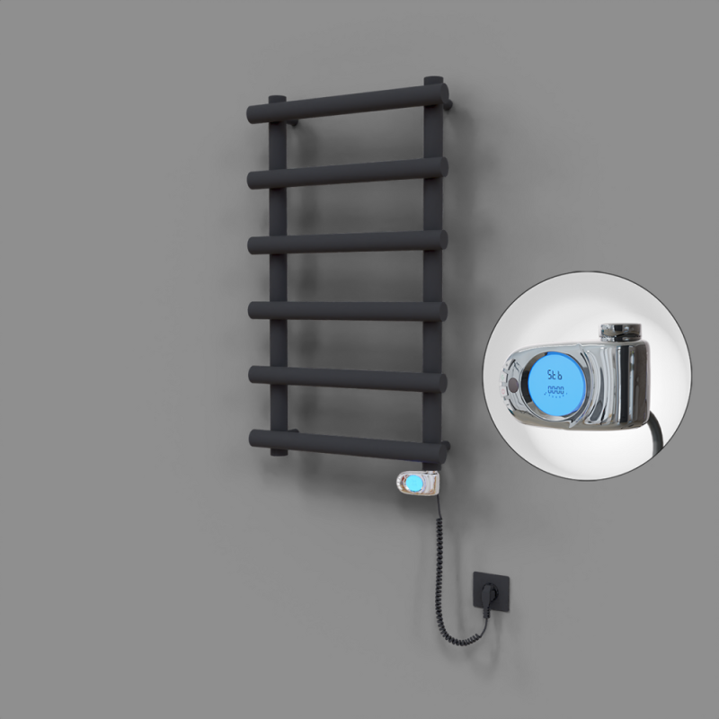 Amazon Dekoratif Elektrikli Havlupan 500x850 Koyu Antrasit (Musa Termostat) 300W - 1AMA05000850B6TE3030