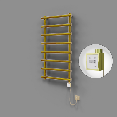 Radiva - Amazon Dekoratif Elektrikli Havlupan 600x1150 Altın (KTX3 Termostat) 300W Spiral Kablolu