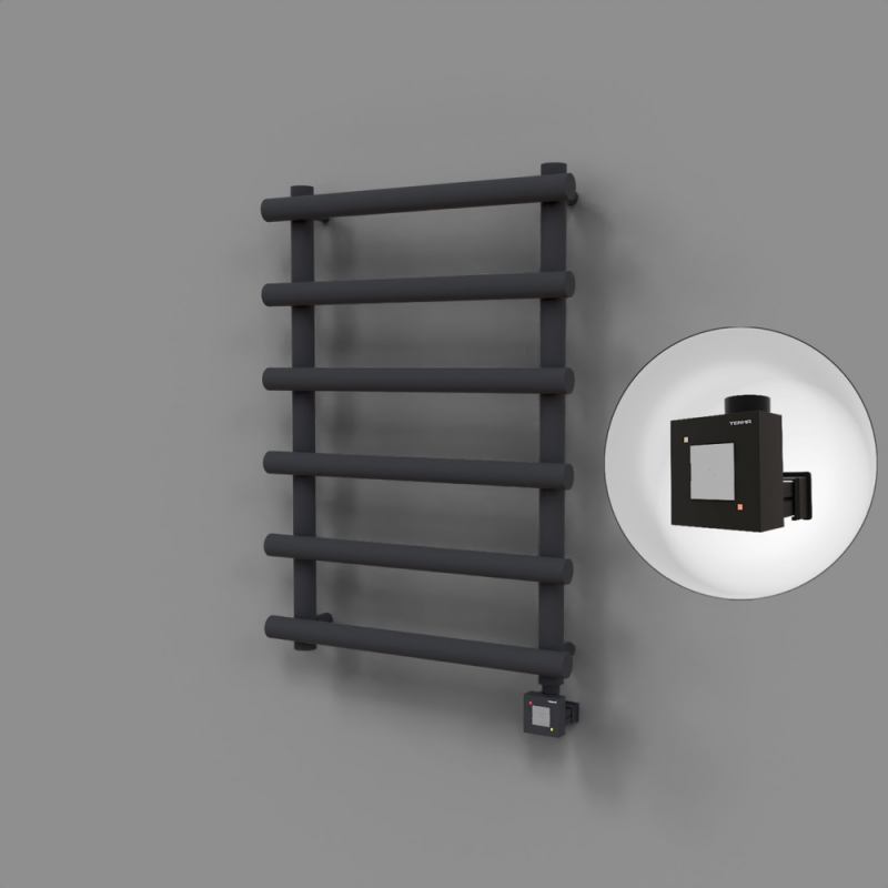 Amazon Dekoratif Elektrikli Havlupan 600x1150 Koyu Antrasit (KTX1 Termostat) 600W - 1AMA06001150B6TEB060