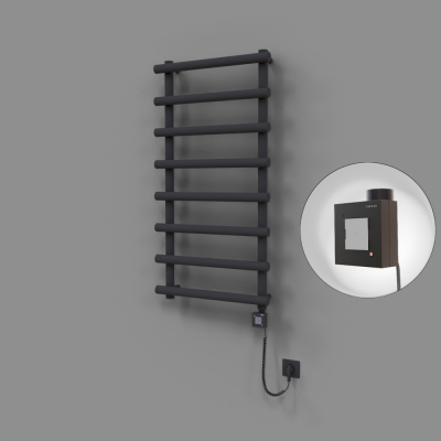 Radiva - Amazon Dekoratif Elektrikli Havlupan 600x1150 Koyu Antrasit (KTX1 Termostat) 600W Spiral Kablolu