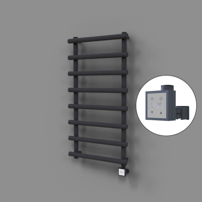 Radiva - Amazon Dekoratif Elektrikli Havlupan 600x1150 Koyu Antrasit (KTX3 Termostat) 600W