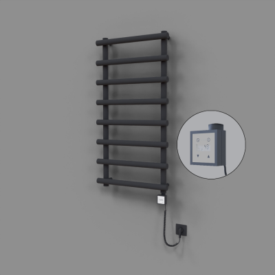 Radiva - Amazon Dekoratif Elektrikli Havlupan 600x1150 Koyu Antrasit (KTX3 Termostat) 600W Spiral Kablolu
