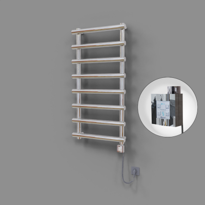 Radiva - Amazon Dekoratif Elektrikli Havlupan 600x1150 Krom (KTX4 Termostat) 300W Spiral Kablolu