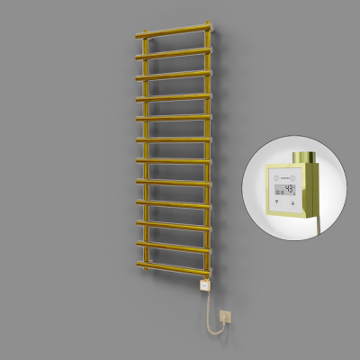 Radiva - Amazon Dekoratif Elektrikli Havlupan 600x1750 Altın (KTX3 Termostat) 600W Spiral Kablolu