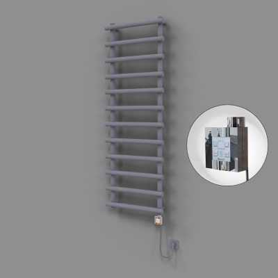 Radiva - Amazon Dekoratif Elektrikli Havlupan 600x1750 Gri (KTX4 Termostat) 1000W Spiral Kablolu (1)