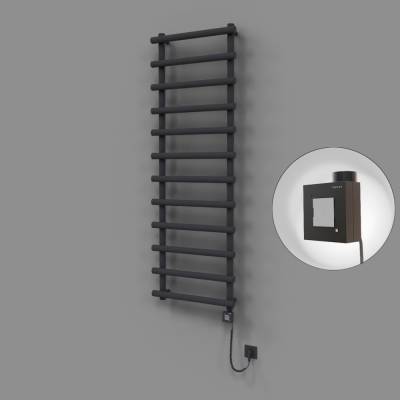 Radiva - Amazon Dekoratif Elektrikli Havlupan 600x1750 Koyu Antrasit (KTX1 Termostat) 1000W Spiral Kablolu