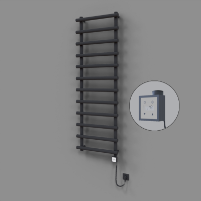 Radiva - Amazon Dekoratif Elektrikli Havlupan 600x1750 Koyu Antrasit (KTX3 Termostat) 1000W Spiral Kablolu