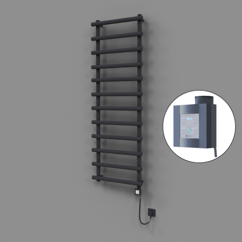 Amazon Dekoratif Elektrikli Havlupan 600x1750 Koyu Antrasit (KTX4 Termostat) 1000W Spiral Kablolu - 1AMA06001750B6TEC100-K