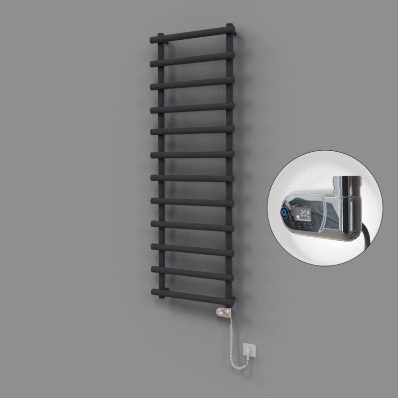 Amazon Dekoratif Elektrikli Havlupan 600x1750 Koyu Antrasit (Thesis Termostat) 900W - 1AMA06001750B6TE2090