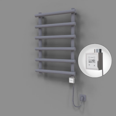 Radiva - Amazon Dekoratif Elektrikli Havlupan 600x850 Gri (KTX3 Termostat) 300W Spiral Kablolu