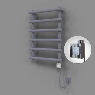 Radiva - Amazon Dekoratif Elektrikli Havlupan 600x850 Gri (KTX4 Termostat) 300W Spiral Kablolu