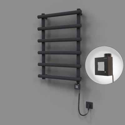 Radiva - Amazon Dekoratif Elektrikli Havlupan 600x850 Koyu Antrasit (KTX1 Termostat) 300W Spiral Kablolu