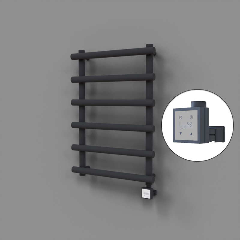 Amazon Dekoratif Elektrikli Havlupan 600x850 Koyu Antrasit (KTX3 Termostat) 300W - 1AMA06000850B6TE7030