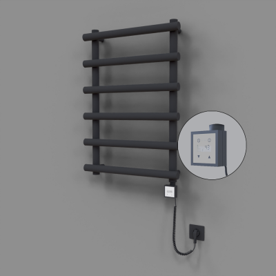 Radiva - Amazon Dekoratif Elektrikli Havlupan 600x850 Koyu Antrasit (KTX3 Termostat) 300W Spiral Kablolu