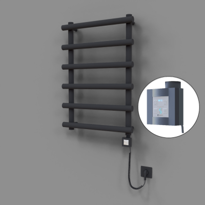 Radiva - Amazon Dekoratif Elektrikli Havlupan 600x850 Koyu Antrasit (KTX4 Termostat) 300W Spiral Kablolu