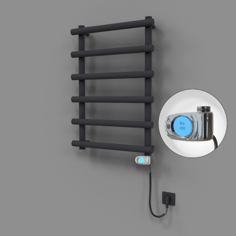 Amazon Dekoratif Elektrikli Havlupan 600x850 Koyu Antrasit (Musa Termostat) 300W - 1AMA06000850B6TE3030