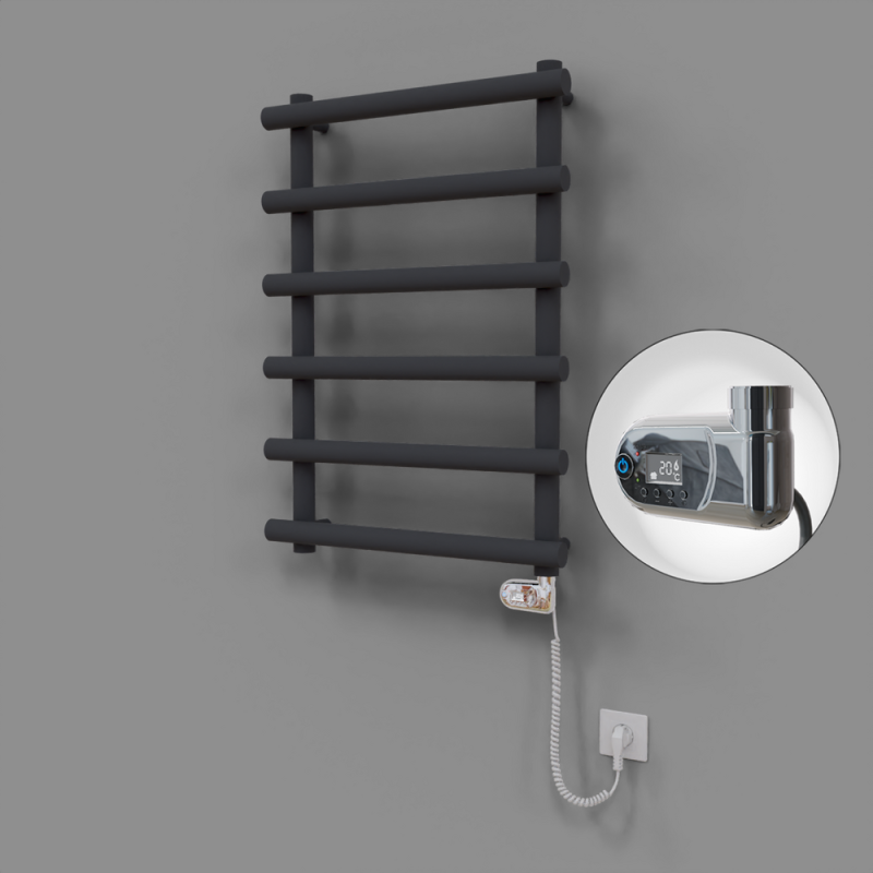 Amazon Dekoratif Elektrikli Havlupan 600x850 Koyu Antrasit (Thesis Termostat) 300W - 1AMA06000850B6TE2030