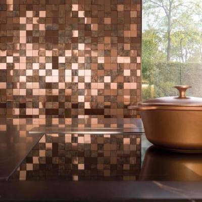 Antic Collanial Mozaik Metal Bronze 3D Cubes - 1