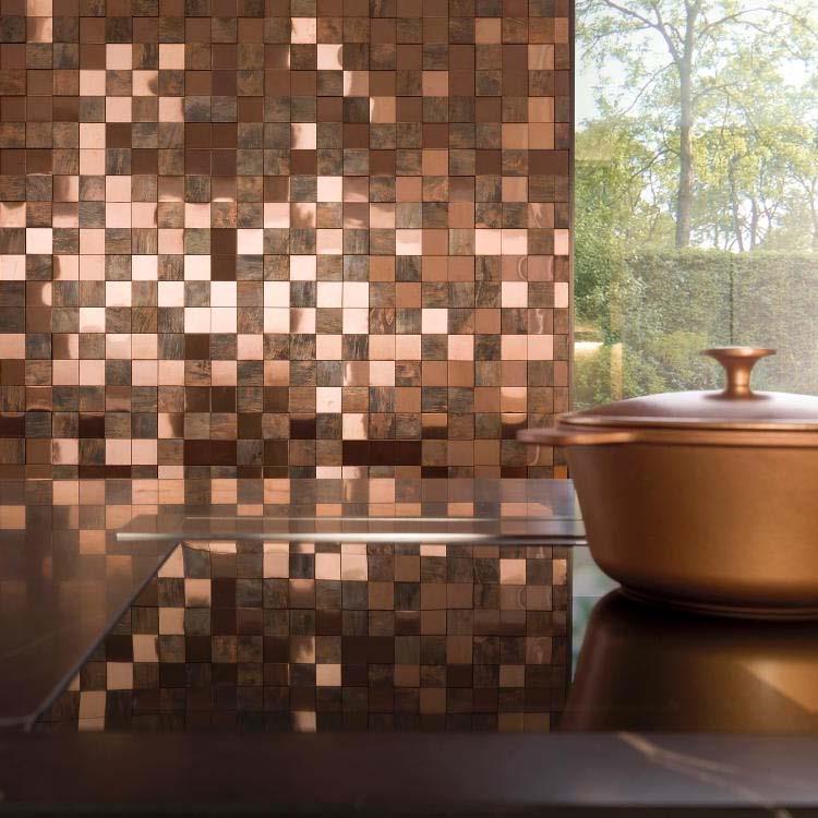 Antic Collanial Mozaik Metal Bronze 3D Cubes - 1