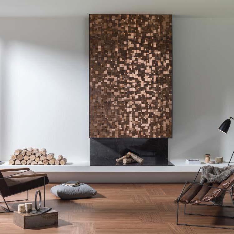 Antic Collanial Mozaik Metal Bronze 3D Cubes - 2