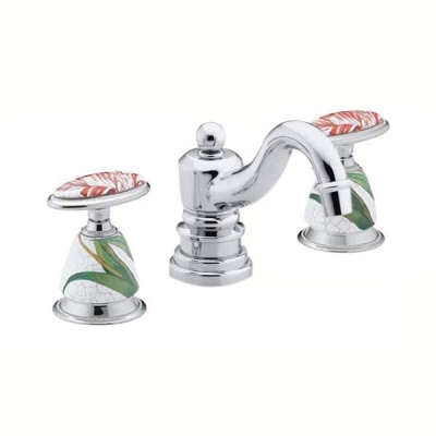 Kohler - Kohler Antique Lavabo Bataryası Fables Flowers Desenli Porselen Volan