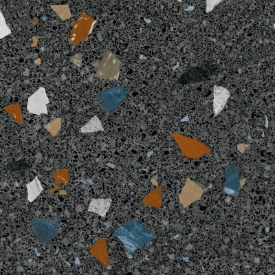 Arcana Yer Duvar Karosu Terrazzo Stracciatella Grafito Mat 60 x 60 cm