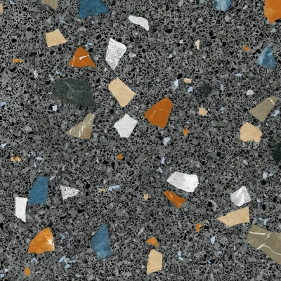 ARCANA - Arcana Yer Duvar Karosu Terrazzo Stracciatella Grafito Parlak 79,3 x 79,3 cm cm