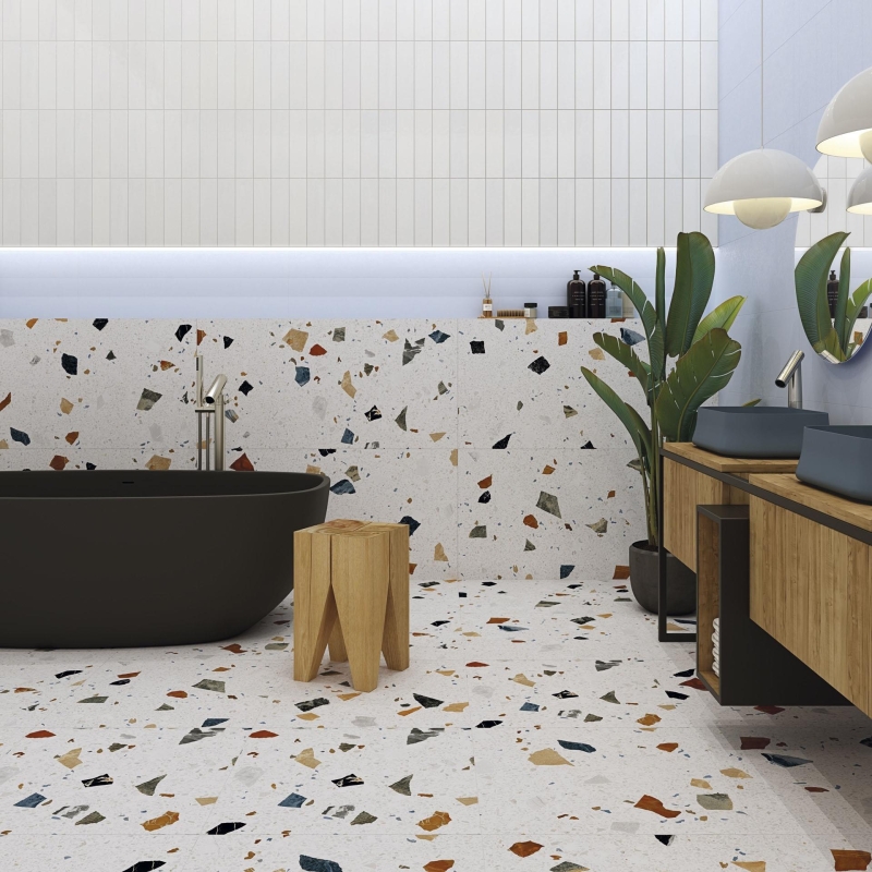 Arcana Yer Duvar Karosu Terrazzo Stracciatella Nacar Mat 60 x 60 cm - 2