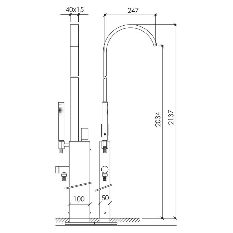Bonomi Duş ve Küvet Kulesi Yerden Arco - 10BON112312KR