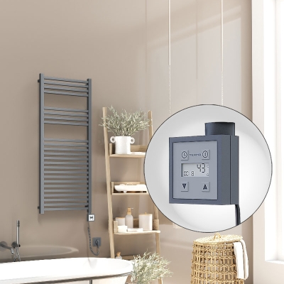 Radiva - Barbados Elektrikli Havlupan 500x1200 Antrasit Texture (KTX3 Termostat) 600W Spiral Kablolu - 500