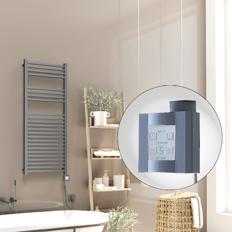 Barbados Elektrikli Havlupan 500x1200 Antrasit Texture (KTX4 Termostat) 600W Spiral Kablolu - 1BAR05001200B2TEC060-K