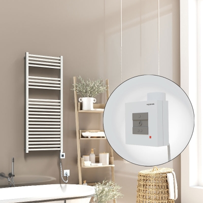 Radiva - Barbados Elektrikli Havlupan 500x1200 Beyaz Parlak (KTX1 Termostat) 600W Spiral Kablolu (1)