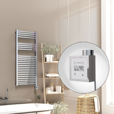 Radiva - Barbados Elektrikli Havlupan 500x1200 Krom (KTX3 Termostat) 600W Spiral Kablolu