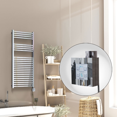 Radiva - Barbados Elektrikli Havlupan 500x1200 Krom (KTX4 Termostat) 600W Spiral Kablolu (1)