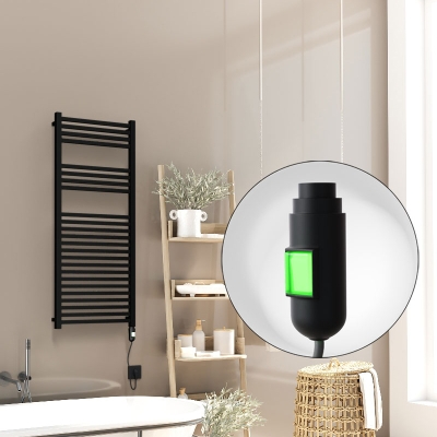 Radiva - Barbados Elektrikli Havlupan 500x1200 Siyah Mat (On/Off Düğmeli) 600W (1)