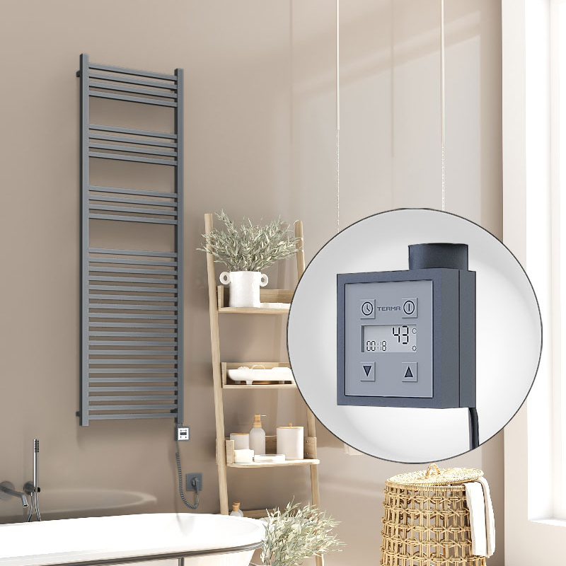 Barbados Elektrikli Havlupan 500x1600 Antrasit Texture (KTX3 Termostat) 1000W Spiral Kablolu - 1BAR05001600B2TE7100-K