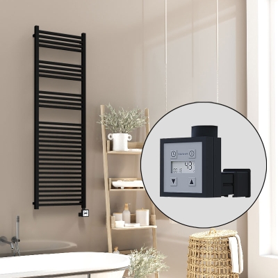 Radiva - Barbados Elektrikli Havlupan 500x1600 Siyah Mat (KTX3 Termostat) 1000W