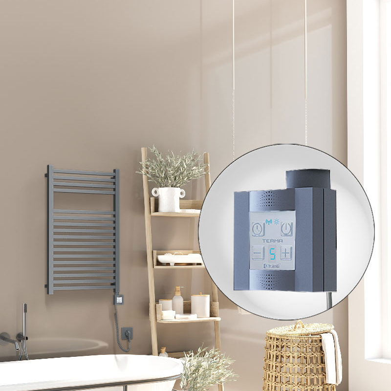 Barbados Elektrikli Havlupan 500x800 Antrasit Texture (KTX4 Termostat) 600W Spiral Kablolu - 1BAR05000800B2TEC060-K