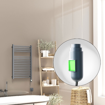 Radiva - Barbados Elektrikli Havlupan 500x800 Antrasit Texture (On/Off Düğmeli) 600W