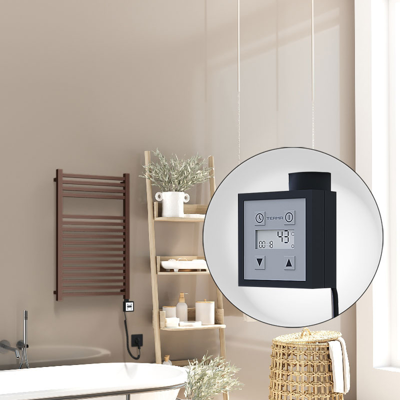 Barbados Elektrikli Havlupan 500x800 Bakır Eskitme Parlak (KTX3 Termostat) 300W Spiral Kablolu - 1BAR05000800K3PE7030-K