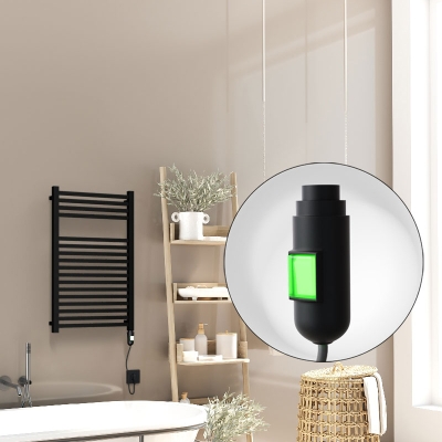 Radiva - Barbados Elektrikli Havlupan 500x800 Siyah Mat (On/Off Düğmeli) 600W