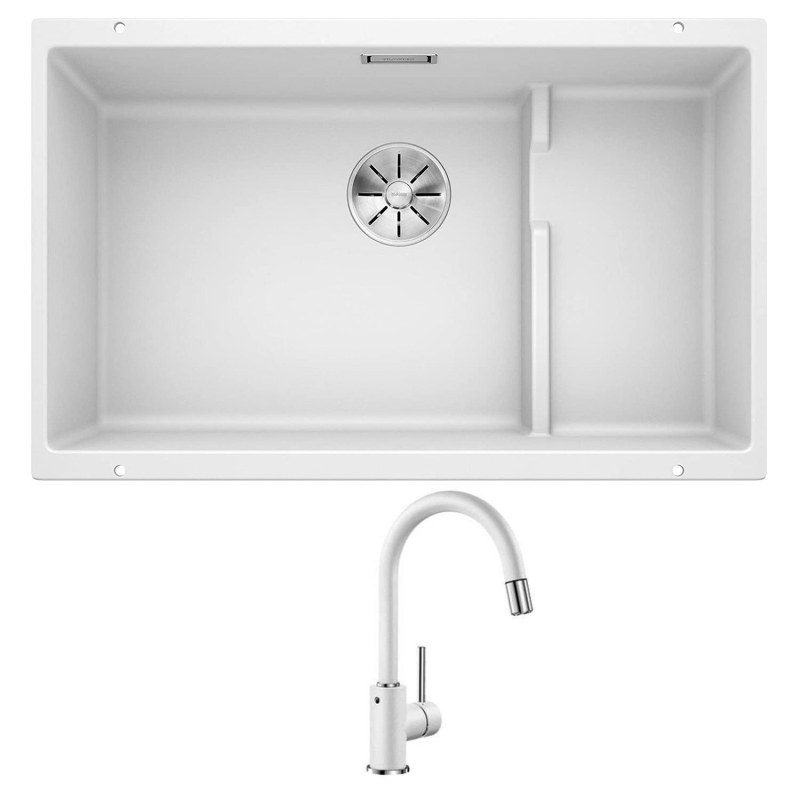 Blanco Eviye Tezgahaltı Beyaz Subline 700 U Silgranit PuraDur II - Mida S Eviye Bataryası Seti - 20BL523456-TAKIM