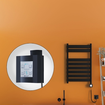 Radiva - Bora Bora Elektrikli Havlupan 500x800 Mat Siyah Ktx4 300 Watt Spiral Kablolu - 500