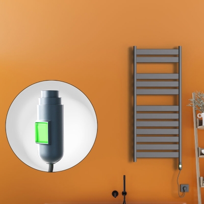 Radiva - Bora Bora Elektrikli Havlupan 600 Watt 500x1200 Antrasit (On/Off Düğmeli) - 324