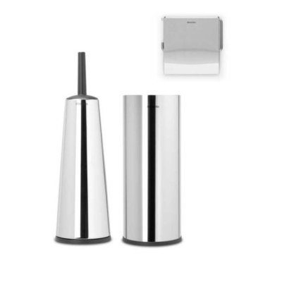 BRABANTIA - Brabantia Banyo Aksesuarı 3 lü Set Parlak Paslanmaz Çelik 280689 - 0