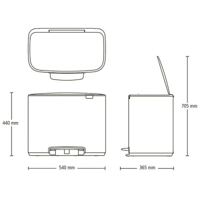 Brabantia Çöp Kutusu 36 lt Pedallı Bo Beyaz 121388 - Thumbnail 20BRA121388