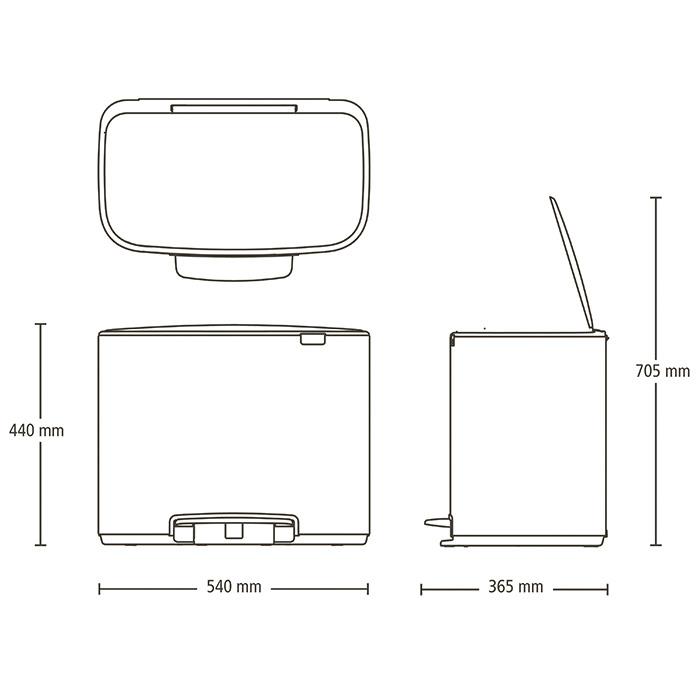 Brabantia Çöp Kutusu 36 lt Pedallı Bo Beyaz 121388 - 20BRA121388