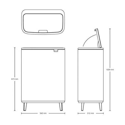 Brabantia Çöp Kutusu Büyük Boy 60 lt Bo Touch Dokunmatik Kapak Beyaz 130205 - Thumbnail 20BRA130205