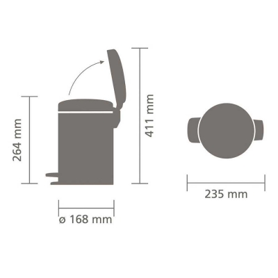 Brabantia Çöp Kutusu 3 litre Newicon Beyaz 112126 - Thumbnail 20BRA112126