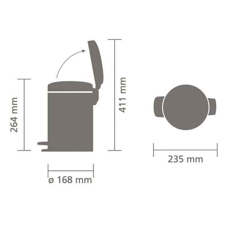 Brabantia Çöp Kutusu 3 litre Newicon Beyaz 112126 - 20BRA112126